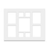 photo-Passe-partout - Blanc - Pêle-mêle - 40x50 - 9 ouvertures - Pour cadre - Encadrement