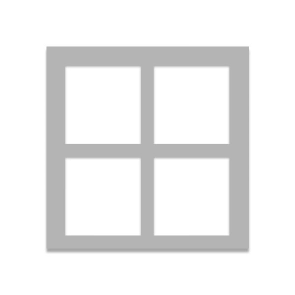 photo-Passe-partout - Gris - Pêle-mêle - 40x40cm - 4 ouvertures - Pour cadre - Encadrement