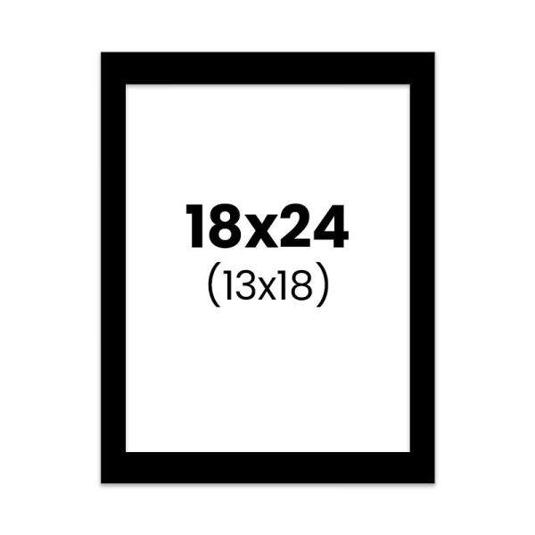 photo-Passe-partout - Noir - 18x24cm - Photo 13x18cm - Pour cadre - Encadrement