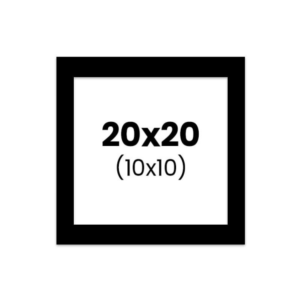 photo-Passe-partout - Noir - 20x20cm - Photo 10x10cm - Pour cadre - Encadrement