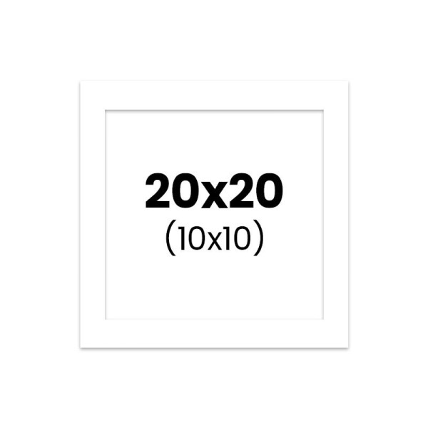 photo-Passe-partout - Blanc - 20x20cm - Photo 10x10cm - Pour cadre - Encadrement