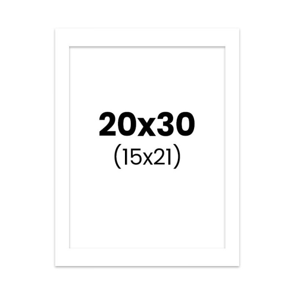 photo-Passe-partout - Blanc - 20x30cm - Photo 15x21cm - Pour cadre - Encadrement