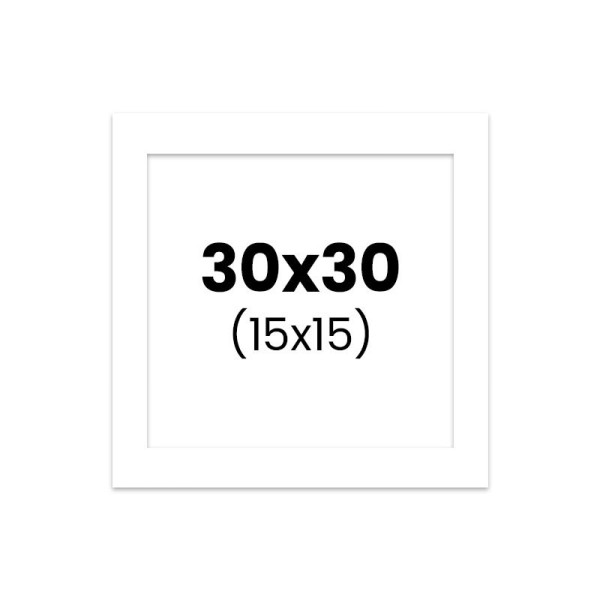photo-Passe-partout - Blanc - 30x30cm - Photo 15x15cm - Pour cadre - Encadrement