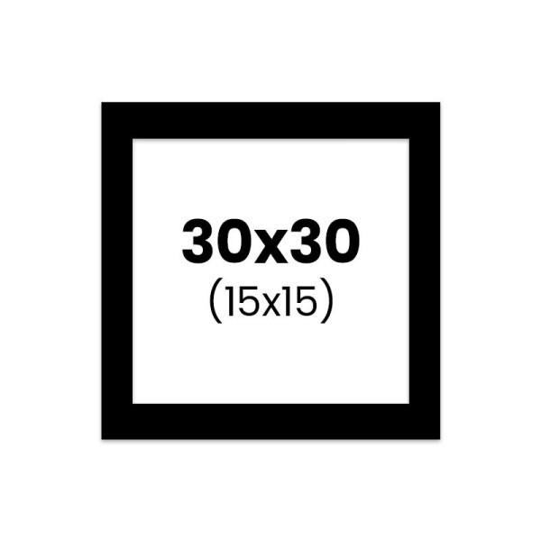 photo-Passe-partout - Noir - 30x30cm - Photo 15x15cm - Pour cadre - Encadrement