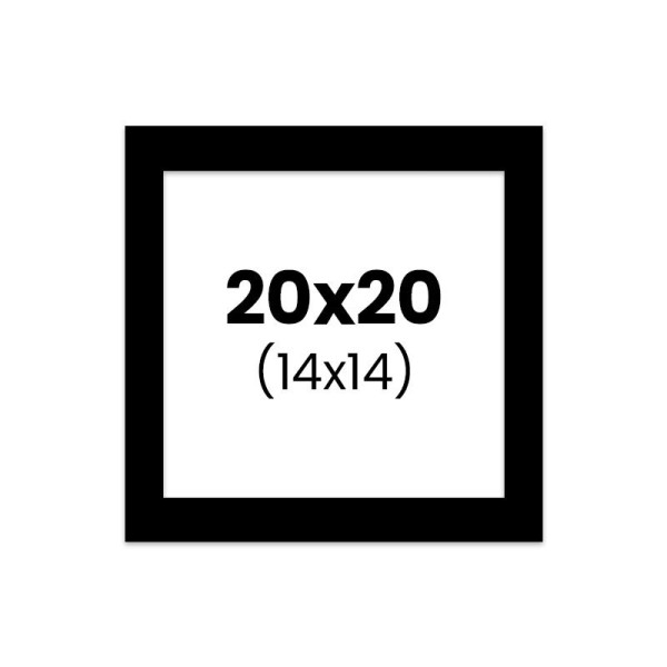 photo-Passe-partout - Noir - 20x20cm - Photo 14x14cm - Pour cadre - Encadrement