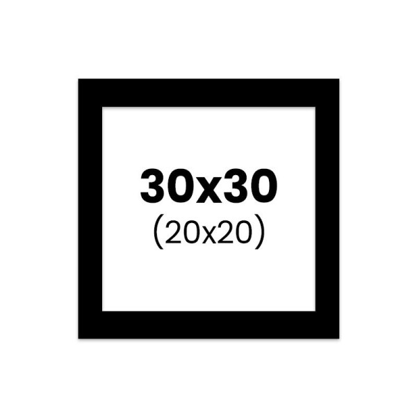 photo-Passe-partout - Noir - 30x30cm - Photo 20x20cm - Pour cadre - Encadrement