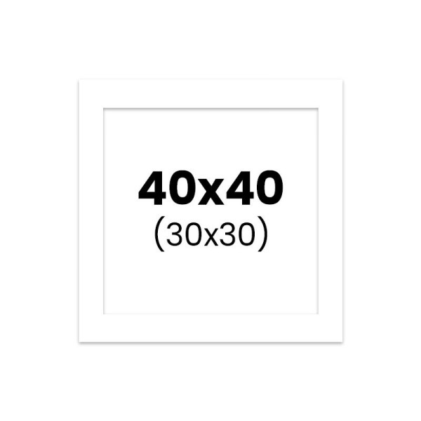 photo-Passe-partout - Blanc - 40x40cm - Photo 30x30cm - Pour cadre - Encadrement
