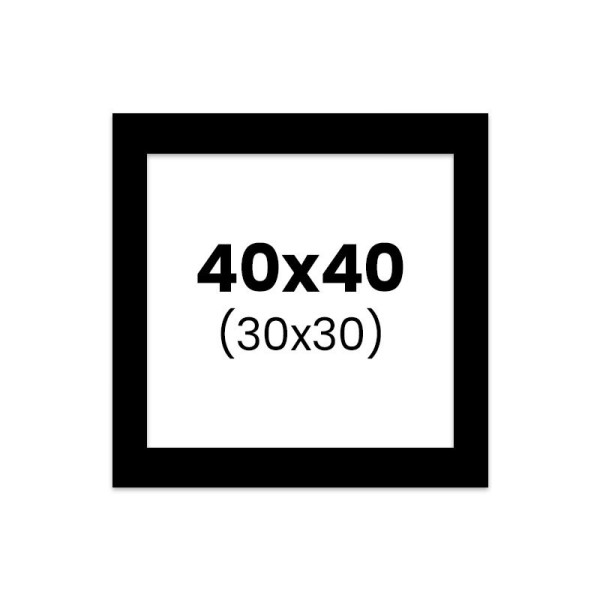 photo-Passe-partout - Noir - 40x40cm - Photo 30x30cm - Pour cadre - Encadrement