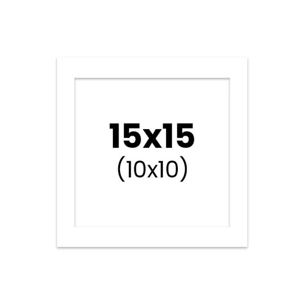 photo-Passe-partout - Blanc - 15x15cm - Photo 10x10cm - Pour cadre - Encadrement