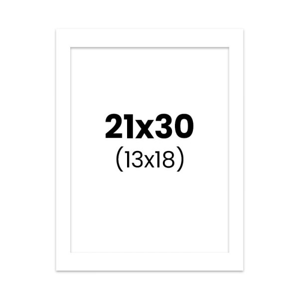 photo-Passe-partout - Blanc - 21x30cm - Photo 13x18cm - Pour cadre - Encadrement