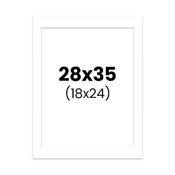 photo-Passe-partout - Blanc - 28x35cm - Photo 18x24cm - Pour cadre - Encadrement