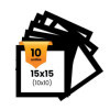 photo-10 passe-partout - Noir - 15x15cm - Photo 10x10cm - Pour cadre - Encadrement