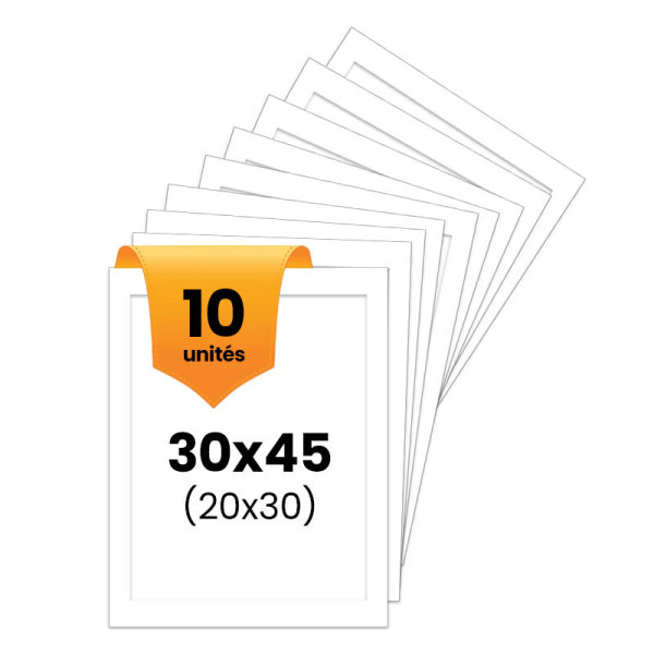 photo-10 passe-partout - Blanc - 30x45cm - Photo 20x30cm - Pour cadre - Encadrement