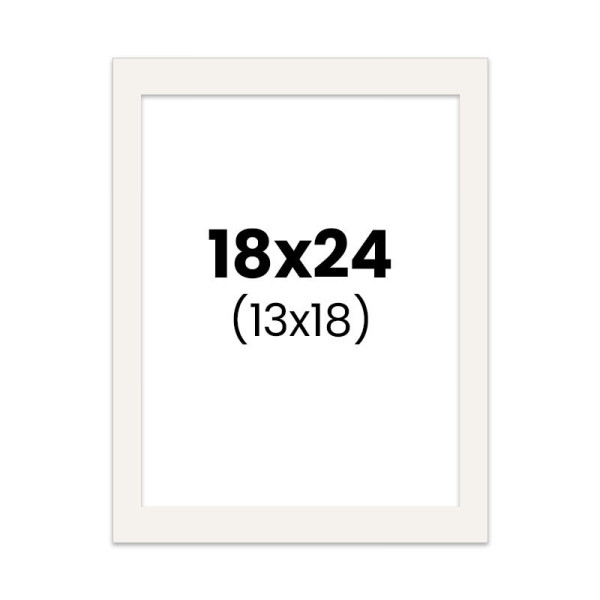 photo-Passe-partout - Blanc cassé - 18x24cm - Photo 13x18cm - Pour cadre - Encadrement