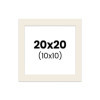 photo-Passe-partout - Blanc cassé - 20x20cm - Photo 10x10cm - Pour cadre - Encadrement