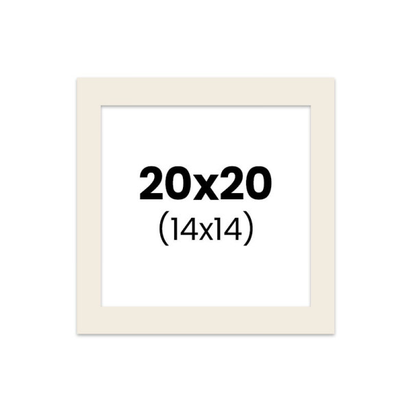 photo-Passe-partout - Blanc cassé - 20x20cm - Photo 14x14cm - Pour cadre - Encadrement