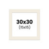 photo-Passe-partout - Blanc cassé - 30x30cm - Photo 15x15cm - Pour cadre - Encadrement