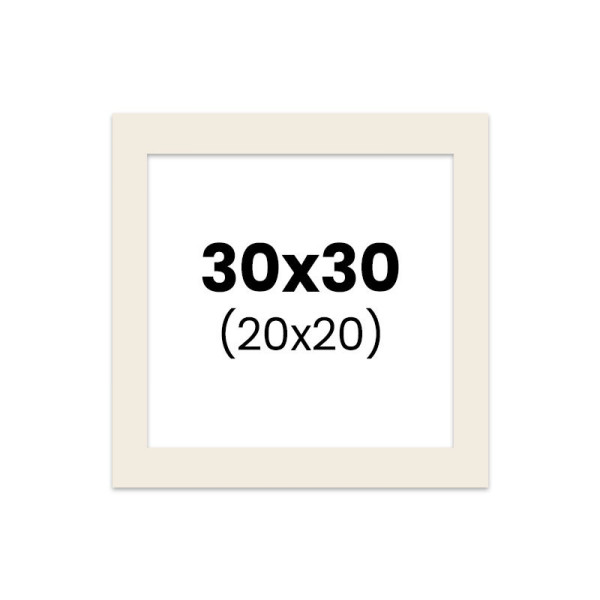 photo-Passe-partout - Blanc cassé - 30x30cm - Photo 20x20cm - Pour cadre - Encadrement