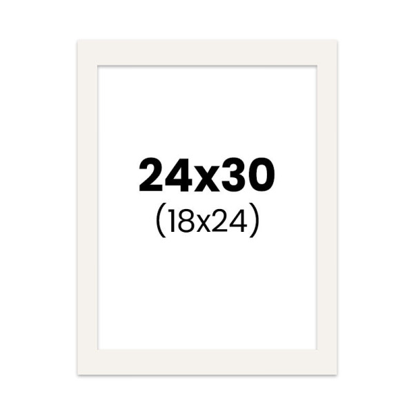 photo-Passe-partout - Blanc cassé - 24x30cm - Photo 18x24cm - Pour cadre - Encadrement
