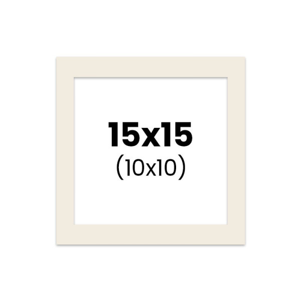 photo-Passe-partout - Blanc cassé - 15x15cm - Photo 10x10cm - Pour cadre - Encadrement