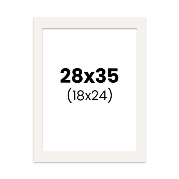 photo-Passe-partout - Blanc cassé - 28x35cm - Photo 18x24cm - Pour cadre - Encadrement
