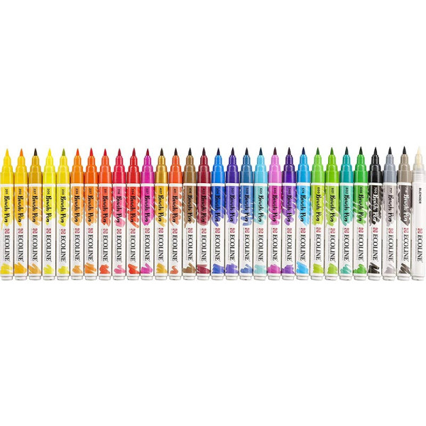 Lot De 30 Feutres Pinceaux Aquarelle Transparente Concentré - Ecoline Brush Pen - Royal Talens | Artmania
