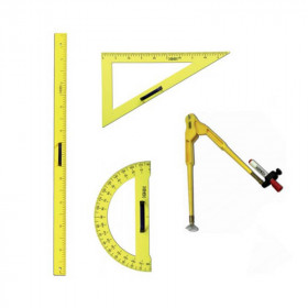 Set de 4 pièces de tracage magnétique - Jaune -Ulmann pas cher