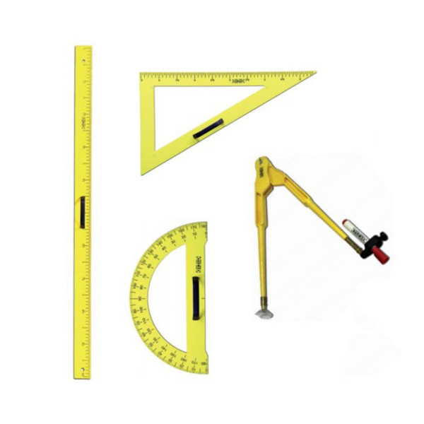 Set de 4 pièces de tracage magnétique - Jaune -Ulmann pas cher