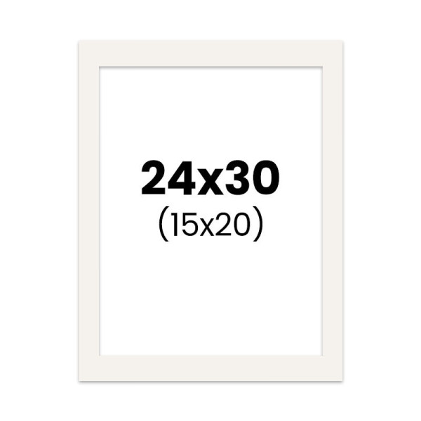 photo-Passe-partout - Ivoire - 24x30cm - Photo 15x20cm - Pour cadre - Encadrement