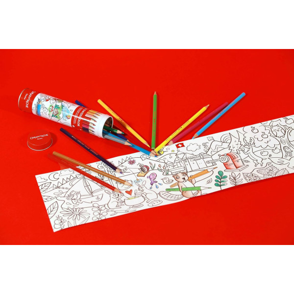 18 crayons de couleur - Enfant - Aquarellable - Inclus 1 poster - Carand' Ache