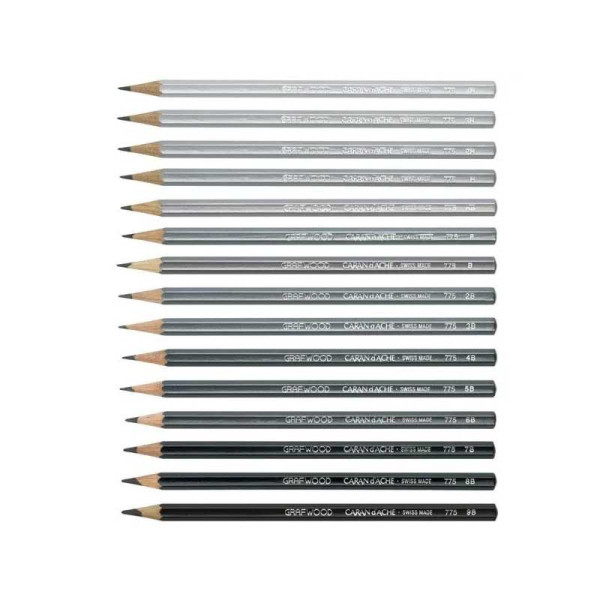 Crayons graphite - Assortiment de 15 mines - Carand' Ache - Dessin - Croquis