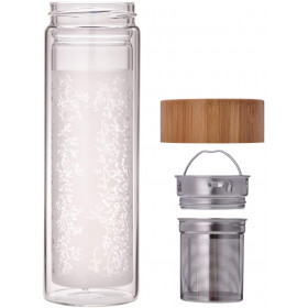 Bouteille en verre avec infuseur et couvercle en bambou Laguiole | Artmania