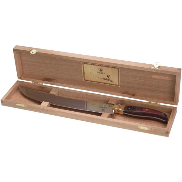 Sabre à champagne Laguiole avec lame en acier et manche en bois exotique