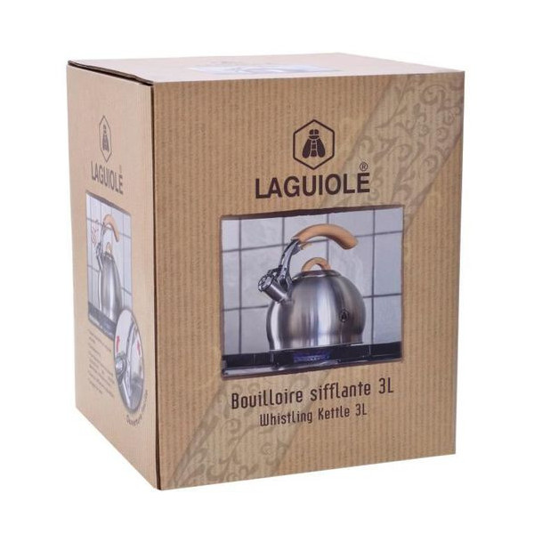Bouilloire sifflante en inox Laguiole capacité de 3L | Artmania