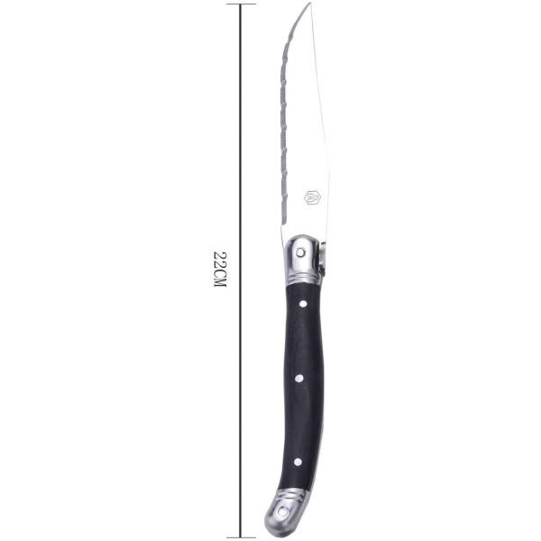 Set de 6 couteaux à steack Laguiole manche en bois pakka