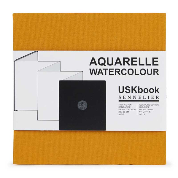 photo-Carnet - Aquarelle - 20x20cm - Accordéon - 100% coton - 300g - Sennelier - USKbook