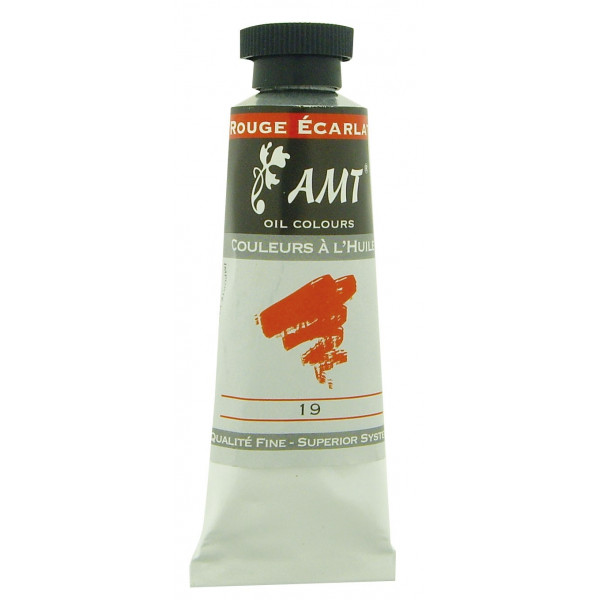 Tube de peinture à l'huile fine - 45ml - AMT - Rouge Ecarlate