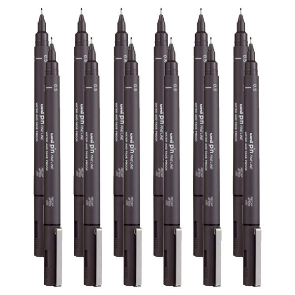 lot-de-12-stylos-pointe-0.5mm-uni-pin