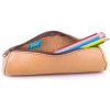 Trousse fourre-tout ronde 6 x 21 cm cuir véritable Elba