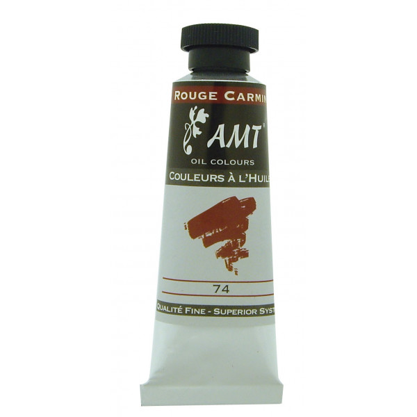 Tube de peinture à l'huile fine - 45ml - AMT - Rouge Carmin