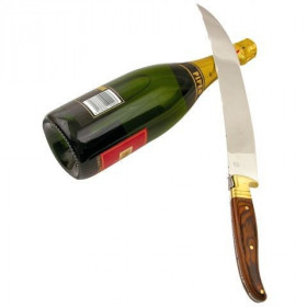 Sabre à champagne Laguiole avec lame en acier et manche en bois exotique
