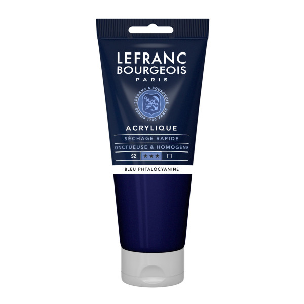 Peinture Acrylique en tube - Bleu phtalocyanine - 200ml - Lefranc & Bourgeois