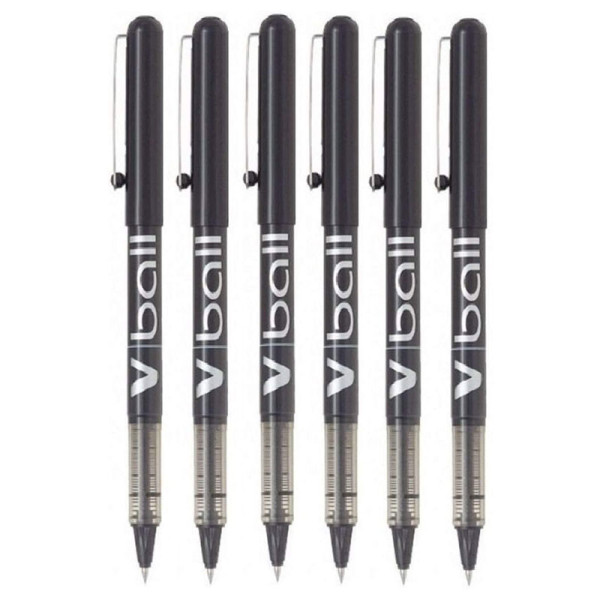 lot-6-stylos-roller-v-ball-07-noir-pilot