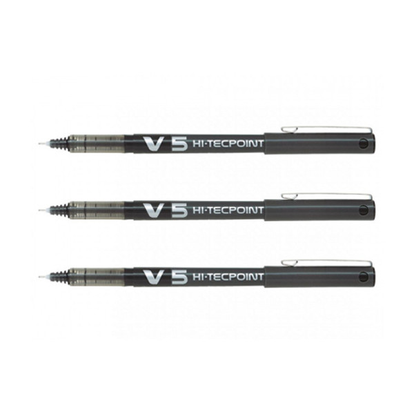 lot-3-stylos-roller-hi-techpoint-V5-noir-pilot