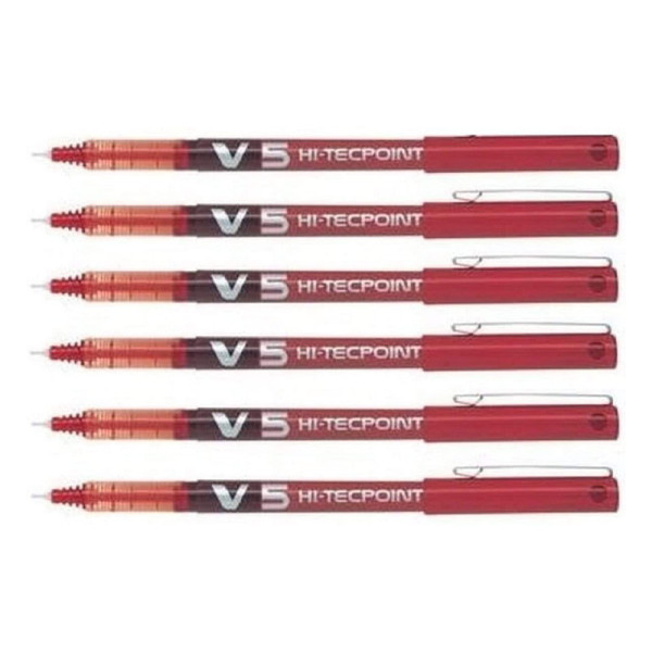 lot-6-stylos-roller-hi-techpoint-V5-rouge-pilot