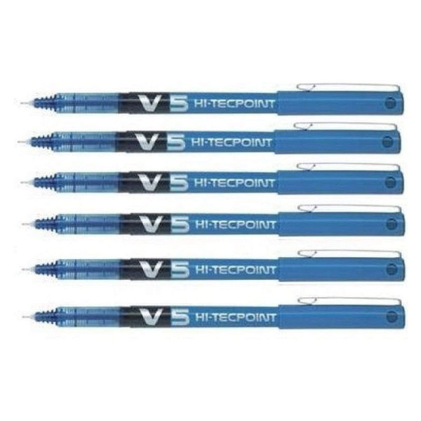 lot-6-stylos-roller-hi-techpoint-V5-bleu-pilot