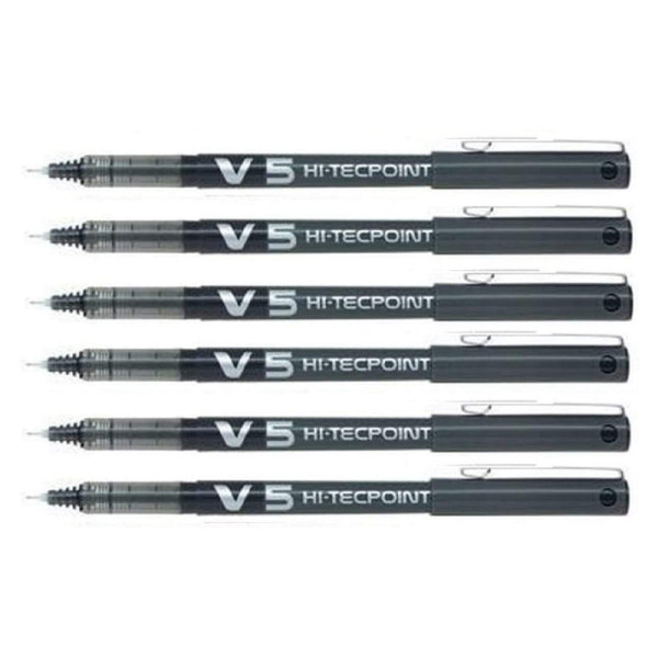 lot-6-stylos-roller-hi-techpoint-V5-noir-pilot