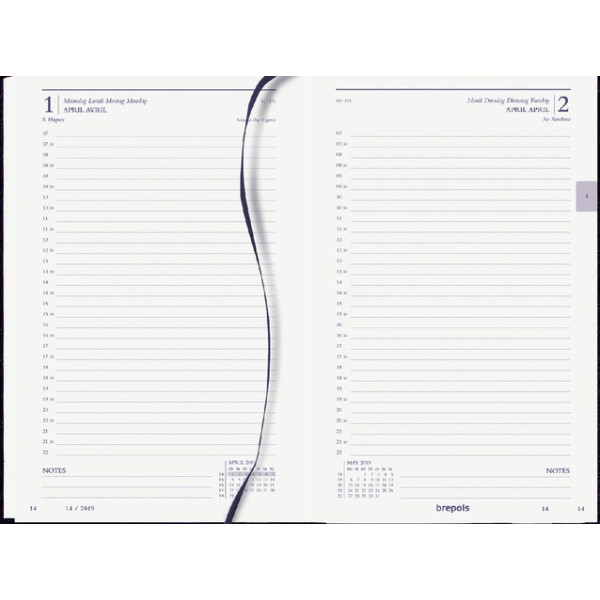 Agenda 2023 Brepols Saturnus Luxe 1 page par jour 13,3 x 20,8 cm