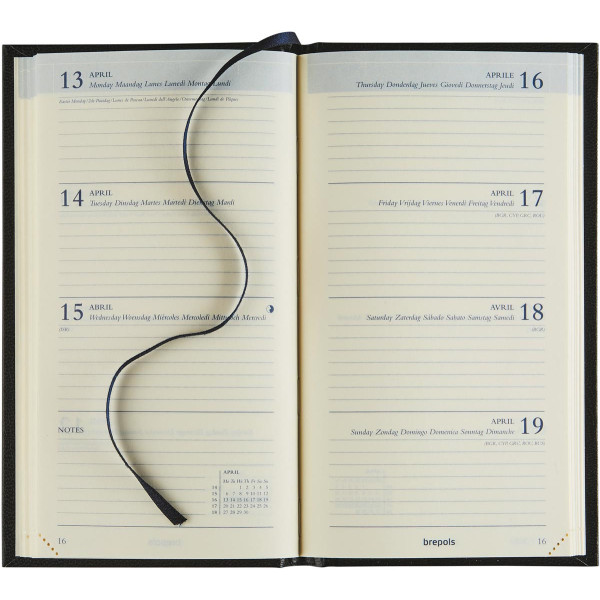 Agenda 2023 Brepols Interplan semainier 16 x 9 cm noir