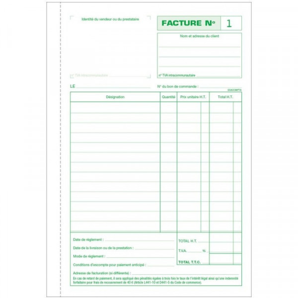 Lot de 3 manifolds - Factures A5 Dupli - 14,8X21Cm - Exacompta - 3278E